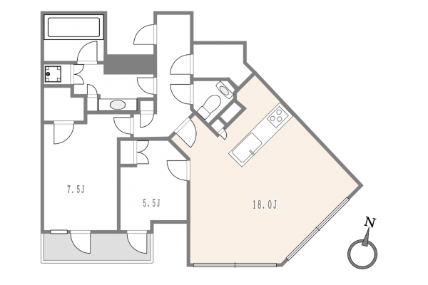 渋谷区宇田川町、マンションの間取り画像です