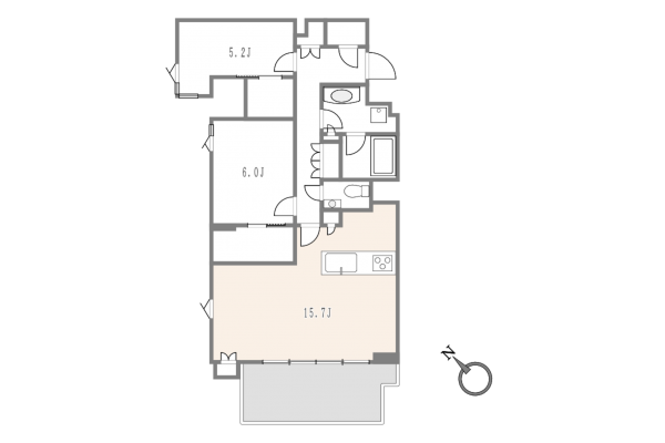 渋谷区松濤、マンションの間取り画像です