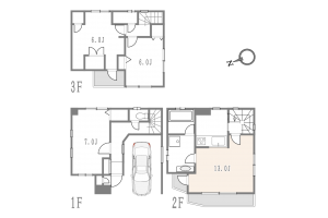 目黒区駒場、中古一戸建ての間取り画像です
