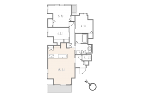渋谷区松濤、マンションの間取り画像です