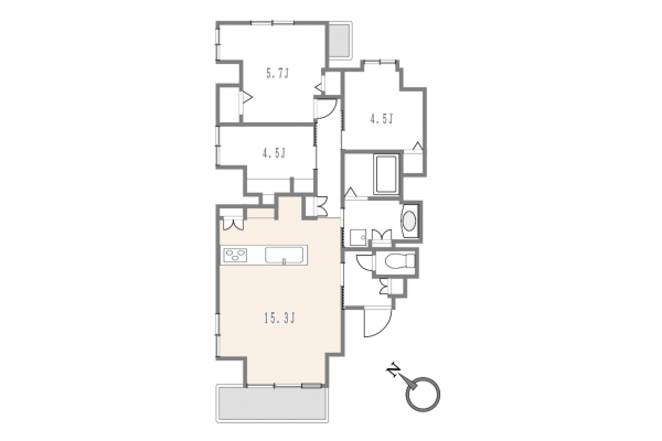 渋谷区松濤、マンションの間取り画像です