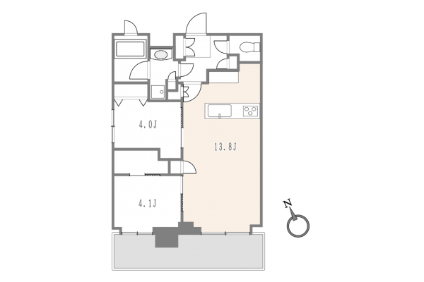 渋谷区東、マンションの間取り画像です