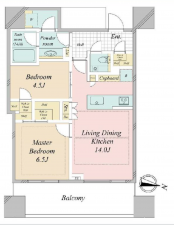 渋谷区宇田川町、マンションの間取り画像です