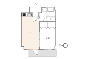 渋谷区宇田川町、マンションの間取り画像です