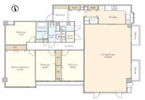 渋谷区神山町、マンションの間取り画像です
