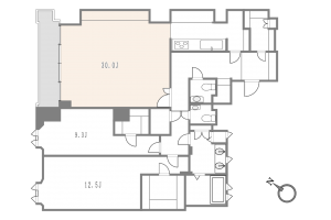 渋谷区南平台町、マンションの間取り画像です