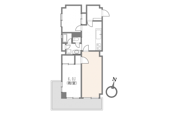 渋谷区松濤、マンションの間取り画像です