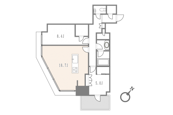 渋谷区渋谷、マンションの間取り画像です