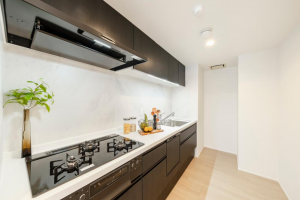 目黒区青葉台、マンションのキッチン画像です