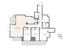 目黒区青葉台、マンションの間取り画像です