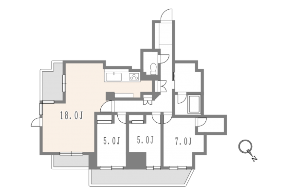 目黒区青葉台、マンションの間取り画像です