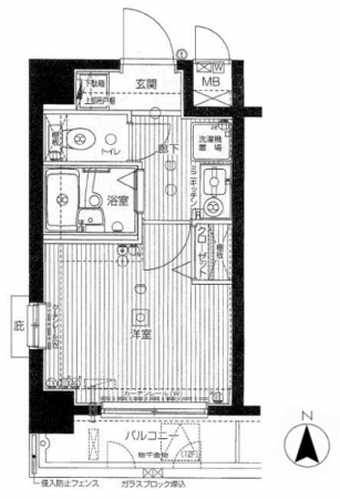 目黒区大橋、マンションの間取り画像です