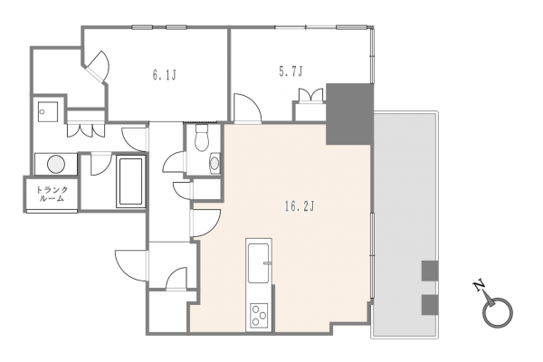 渋谷区渋谷、マンションの間取り画像です