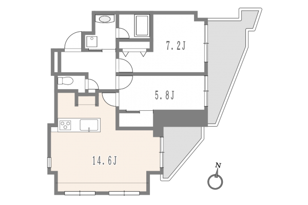 渋谷区神泉町、マンションの間取り画像です