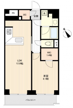 渋谷区松濤、マンションの間取り画像です