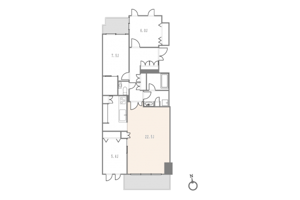 世田谷区、マンションの間取り画像です
