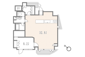 渋谷区富ヶ谷、マンションの間取り画像です