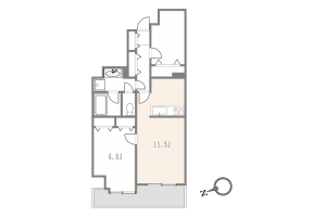 目黒区青葉台、マンションの間取り画像です