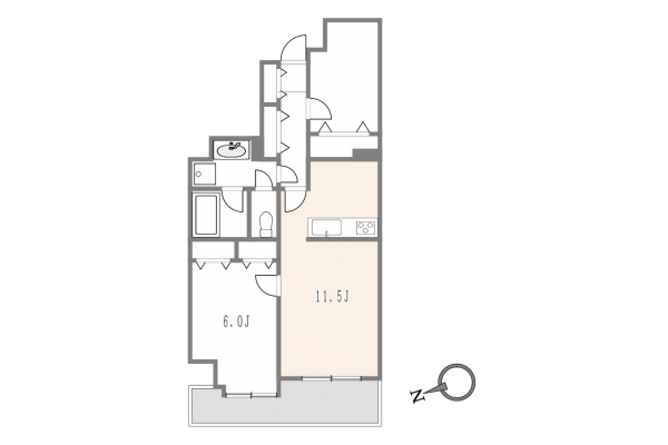 目黒区青葉台、マンションの間取り画像です