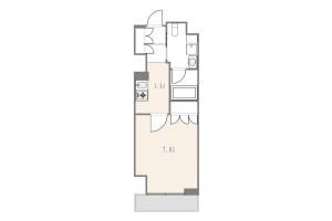 渋谷区円山町、マンションの間取り画像です