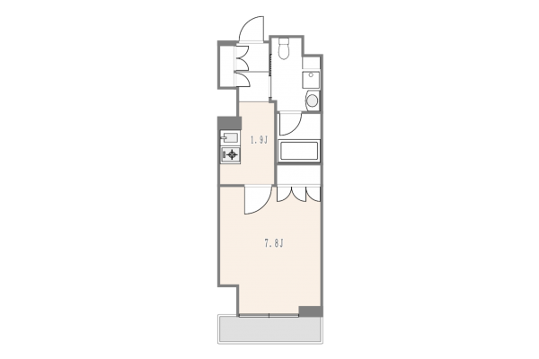 渋谷区円山町、マンションの間取り画像です