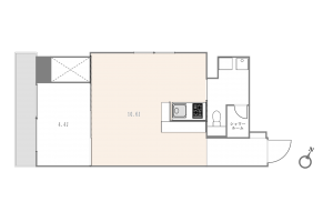 渋谷区道玄坂、マンションの間取り画像です