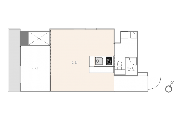渋谷区道玄坂、マンションの間取り画像です
