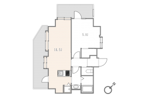 渋谷区東、マンションの間取り画像です