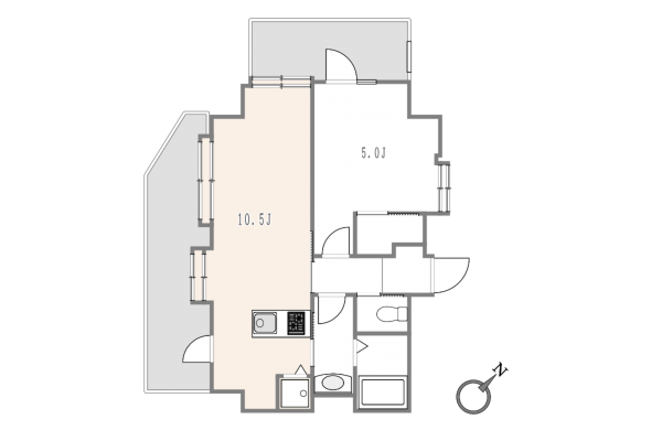 渋谷区東、マンションの間取り画像です