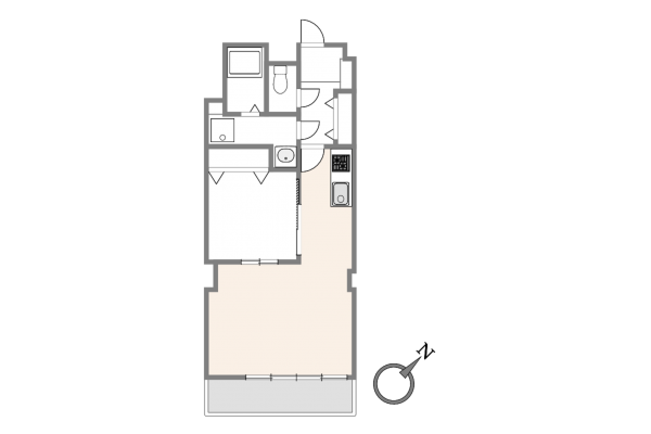 渋谷区南平台町、マンションの間取り画像です
