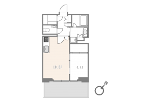 渋谷区渋谷、マンションの間取り画像です