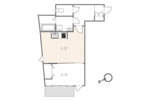 目黒区青葉台、マンションの間取り画像です
