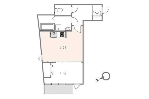 目黒区青葉台、マンションの間取り画像です