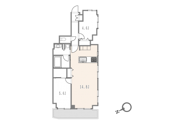 世田谷区、マンションの間取り画像です