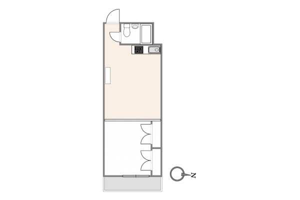 渋谷区道玄坂、マンションの間取り画像です