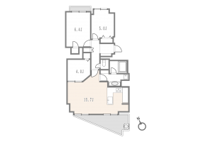 目黒区駒場、マンションの間取り画像です