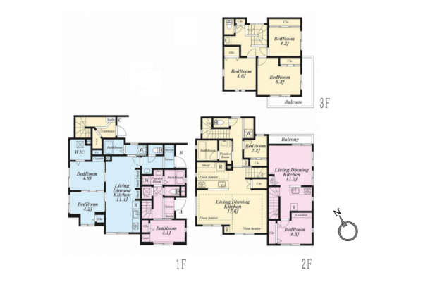 世田谷区、中古一戸建ての間取り画像です