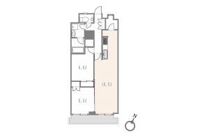 渋谷区猿楽町、マンションの間取り画像です