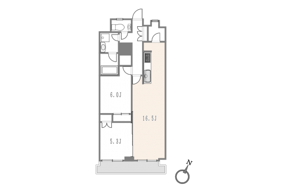 渋谷区猿楽町、マンションの間取り画像です