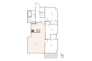 渋谷区南平台町、マンションの間取り画像です