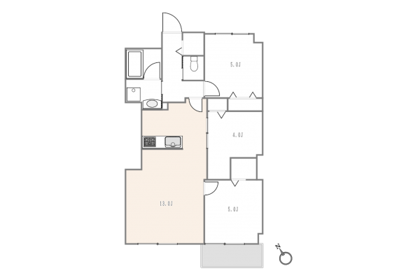 渋谷区南平台町、マンションの間取り画像です