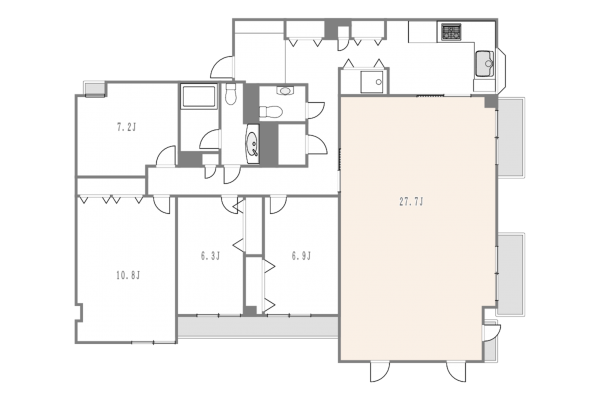 渋谷区神山町、マンションの間取り画像です