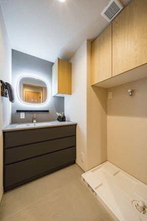 渋谷区猿楽町、マンションの洗面画像です