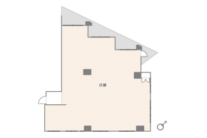 渋谷区桜丘町、収益物件/店舗の間取り画像です