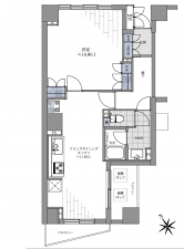 目黒区青葉台、マンションの間取り画像です