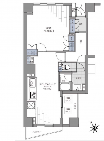 目黒区青葉台、マンションの間取り画像です