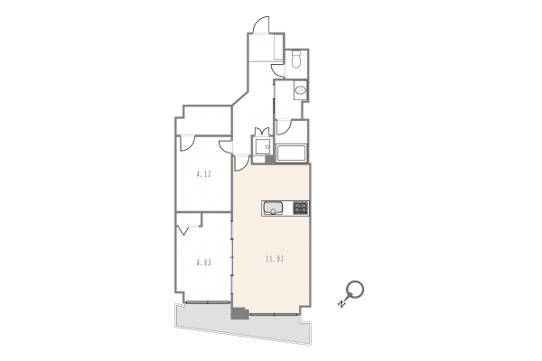 世田谷区、マンションの間取り画像です