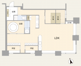 渋谷区渋谷、マンションの間取り画像です