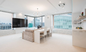 渋谷区渋谷、マンションの居間画像です