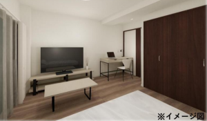 目黒区中目黒、マンションの居間画像です